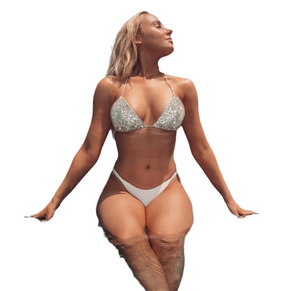 Bikini sexy con diamantes de imitación para mujer - Opciones de varios colores