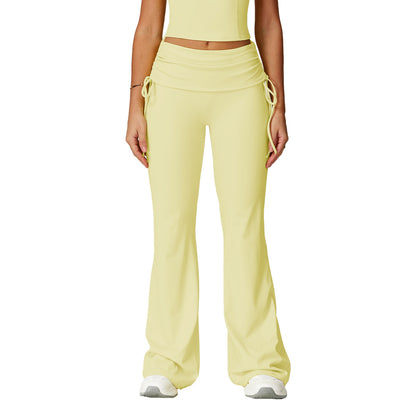 Women Fashion Casual High Waist Flared Sports Pants