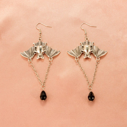 Halloween Women Cartoon Skeleton Pumpkin Bat Earrings