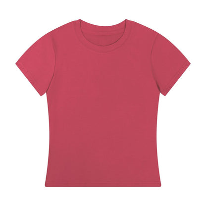 T-shirt d'été décontracté de couleur unie pour femme