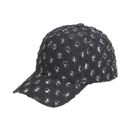 Gorra de béisbol vaquera rasgada informal para mujer