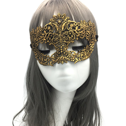 Máscara de media cara de encaje simple para mujer para baile de Halloween