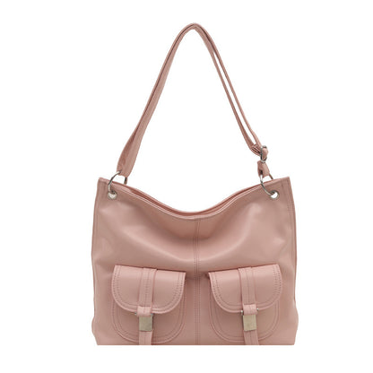 Bolso de hombro retro de gran capacidad de PU para mujer