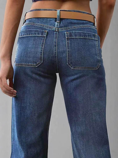 Women Casual Loose Jeans Made of Cotton and Polyester