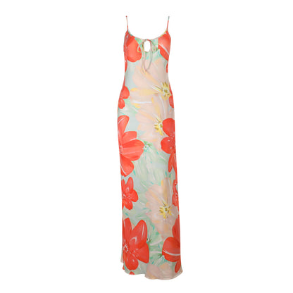 Women Fashion Sexy Vacation Floral Print Dress