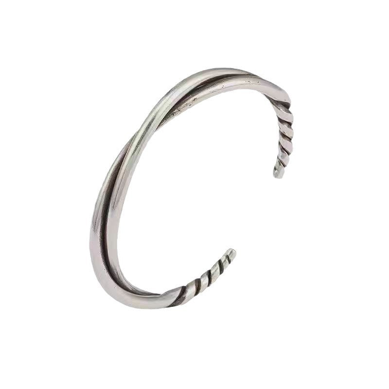 Men Fashion Simple Twist Bracelet Alloy Geometric Style