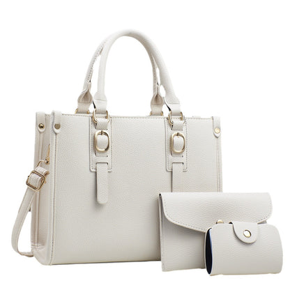 Classic Litchi Pattern Women Bag Set with Multiple Colors