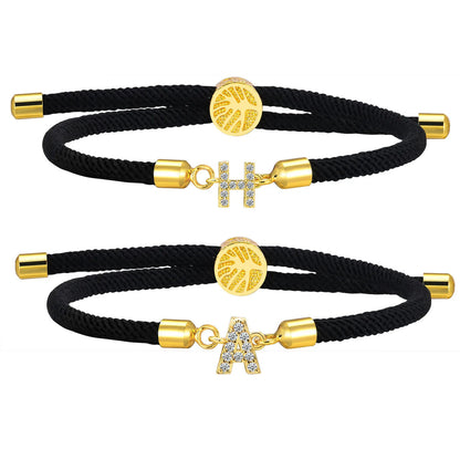 Fashion 26 Rhinestone Alphabet Adjustable Bracelet