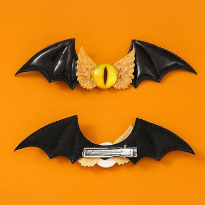 Pince à cheveux gothique foncée en forme d'ailes de chauve-souris et d'araignée pour Halloween