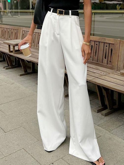 Women Elegant High-Waist Wide-Leg Pants