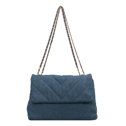 Bolso de hombro vaquero de gran capacidad, sencillo y elegante