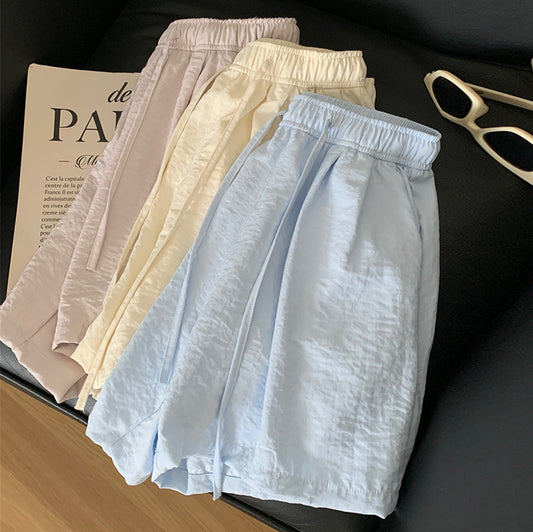 Women Summer Cool Solid Color Basic Shorts