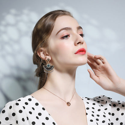 Women Fashion Bohemian Ethnic Fan Tassel Earrings