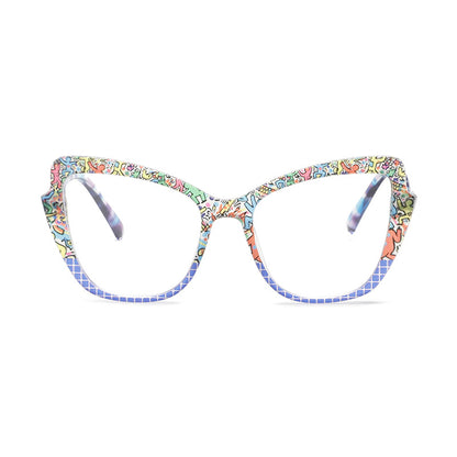 Marco de cristal de moda para mujer multicolor