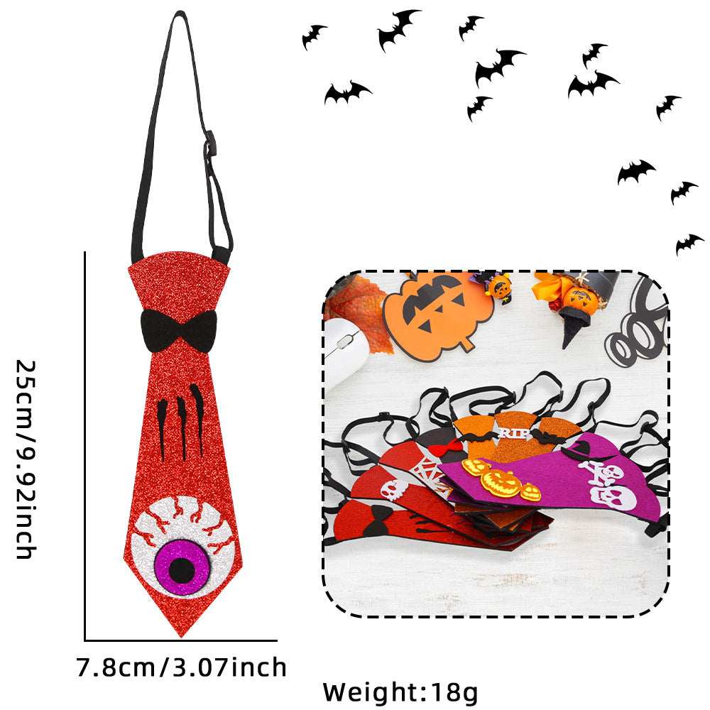 Corbata decorativa de calavera de calabaza para mascarada de Halloween para niños