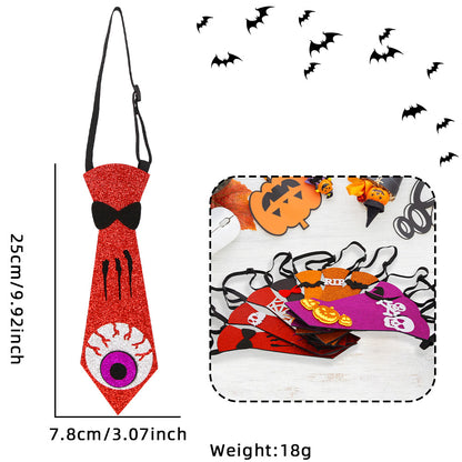 Corbata decorativa de calavera de calabaza para mascarada de Halloween para niños