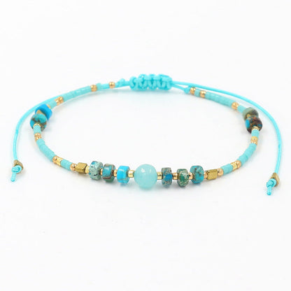 Bohemian Semi-Precious Stone Beads Handwoven Bracelet