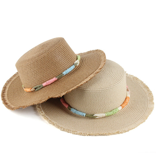 Sombrero para el sol con borlas para playa y vacaciones a la moda para mujer