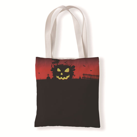 Bolsa de lona con estampado de calabaza de Halloween para uso diario
