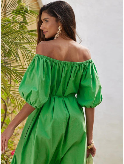 Robe longue décontractée d'été à épaules dénudées pour femme