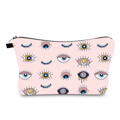 Bolsa de cosméticos sencilla y moderna con diseño de ojo malvado para mujer