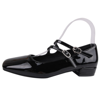 Mocassins Mary Jane en cuir verni vintage pour femmes