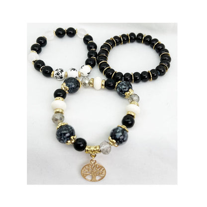 Bohemian Glass Ceramic Life Tree Multi-Layer Bracelet