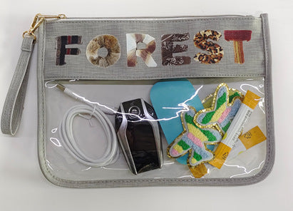 Bolsa de cosméticos con diseño de toalla y letras sencillas para mujer