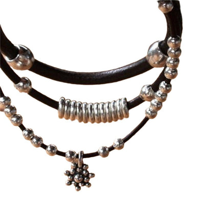Pulsera con colgante de aleación floral bohemio para mujer