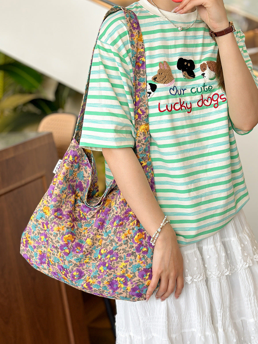 Bolso tote de lona informal de gran capacidad para mujer