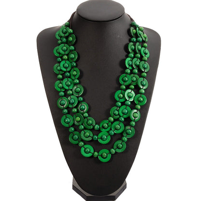 Collar tejido de longitud media de estilo étnico bohemio