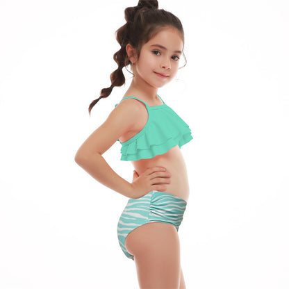 Kids Girls Casual Cute Floral Print Tankinis Swimwear