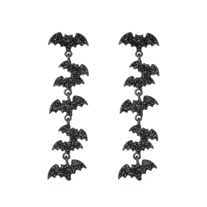 Pendientes de calabaza, araña, murciélago y demonio para mujer