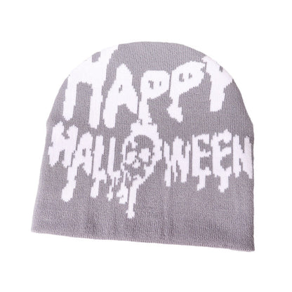Gorro de punto jacquard con letras sencillas para Halloween