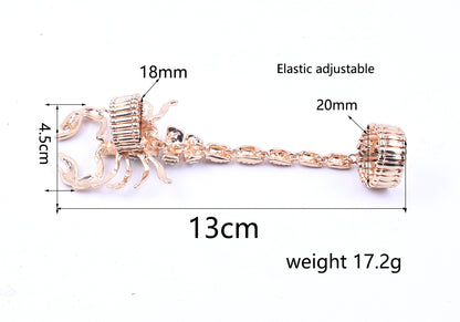 Bague rétro en cristal avec motif scorpion pour femme