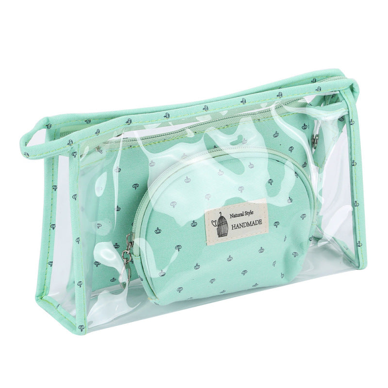 Bolsa de cosméticos transparente de viaje 3 en 1