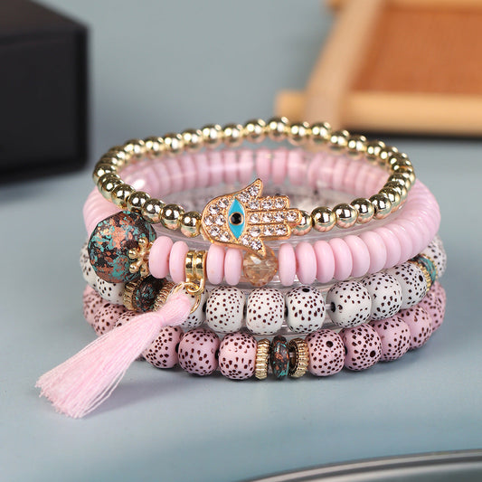 Bohemian Vintage Ethnic Style Beaded Tassel Bracelet