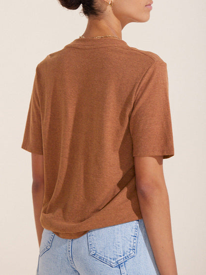 Women Casual Basic Short Sleeve V Neck Solid Color Blank T-Shirt