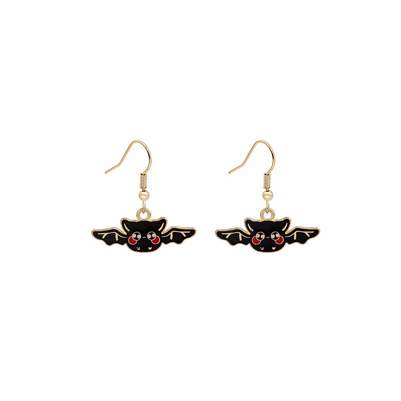 Pendientes de búho oscuro de Halloween con personalidad de moda para mujer
