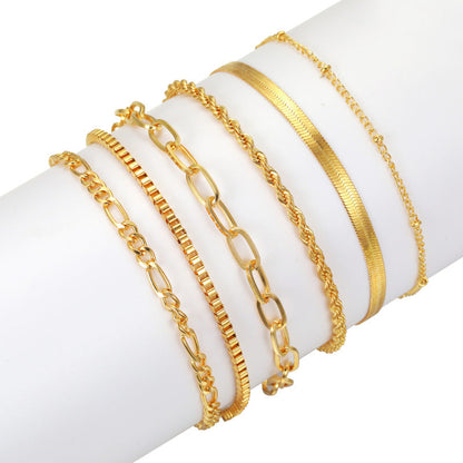 Conjunto de pulseras de cadena multicapa bohemias para mujer