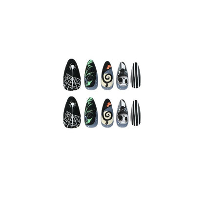 Women Halloween Frosted Skull Pumpkin False Nails