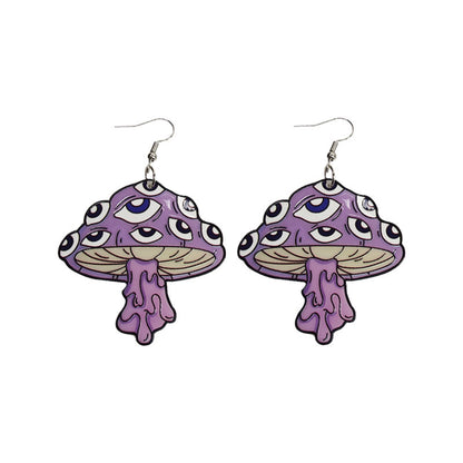 Pendientes acrílicos de Halloween para mujer con diseño de calavera de Diablo, fresa y lápida