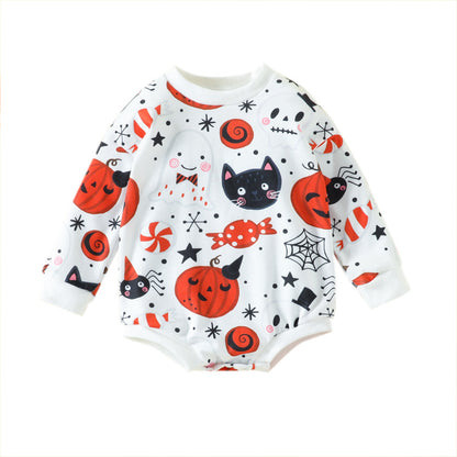 Body con estampado de calabaza de dibujos animados para bebé recién nacido