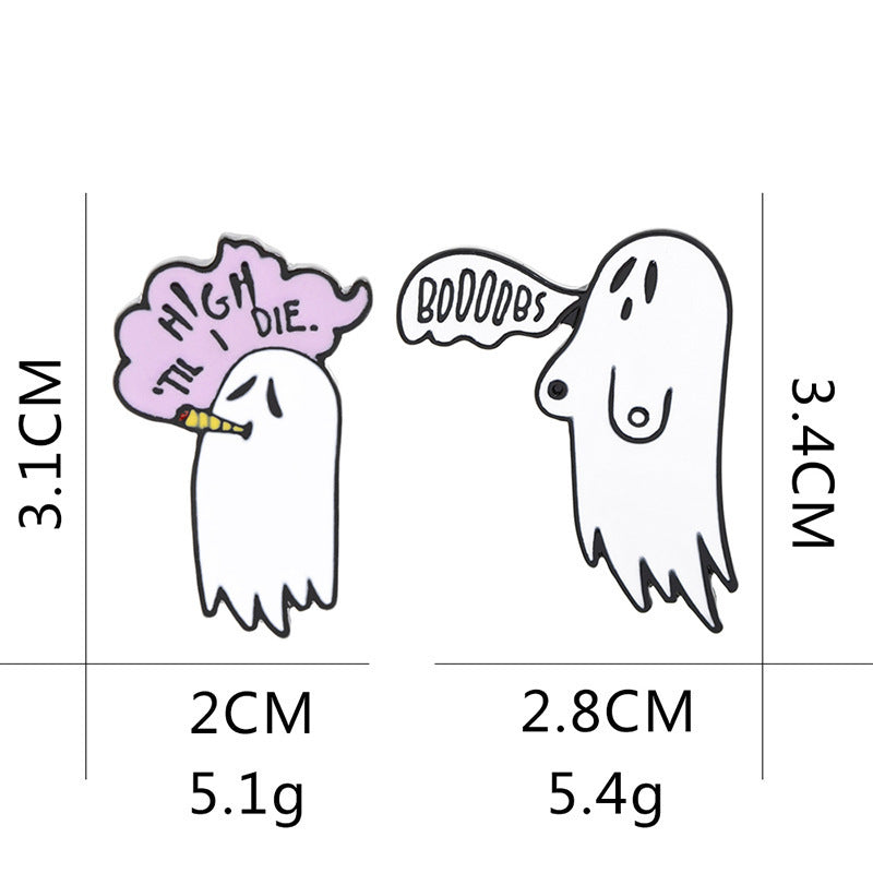 Broches unisexes Halloween avec motif fantôme de dessin animé