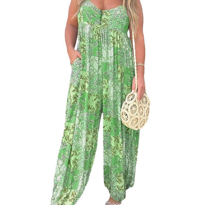 Combinaison florale taille haute pour femme grande taille