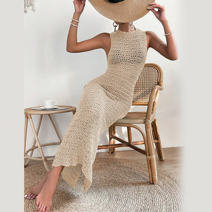 Women Fashion Vacation Beach Knitted Bikini Cover-Up