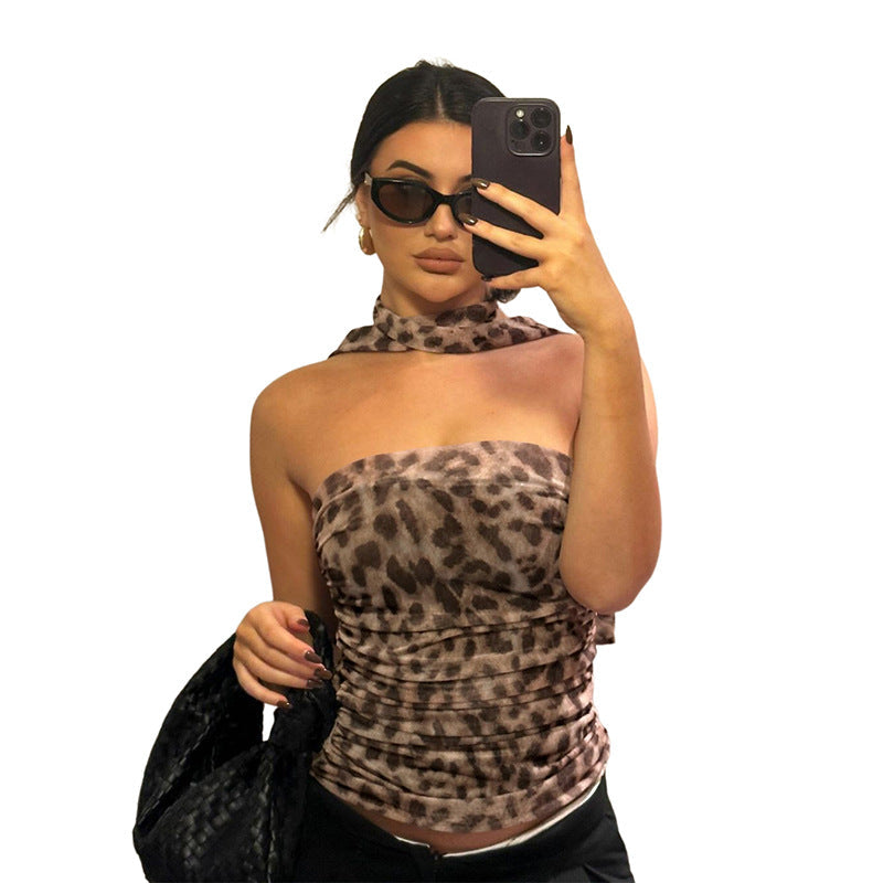Sexy Summer Leopard Print Tube Top for Women