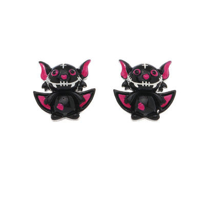 Pendientes unisex de plástico con forma de calabaza y fantasma para Halloween