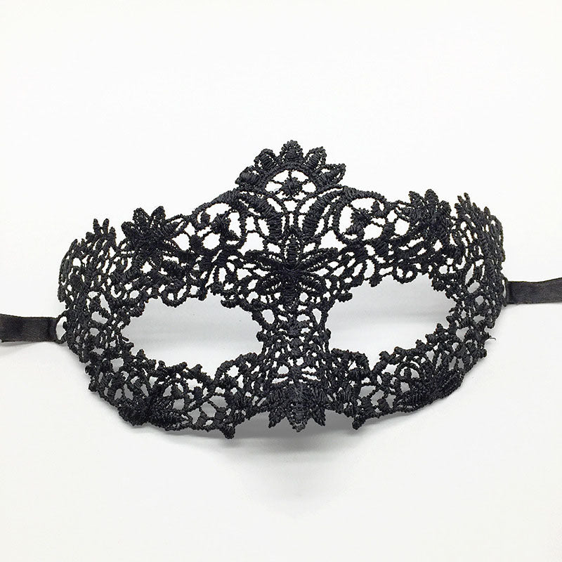Masque de mascarade simple en dentelle noire pour femme, idéal pour une fête