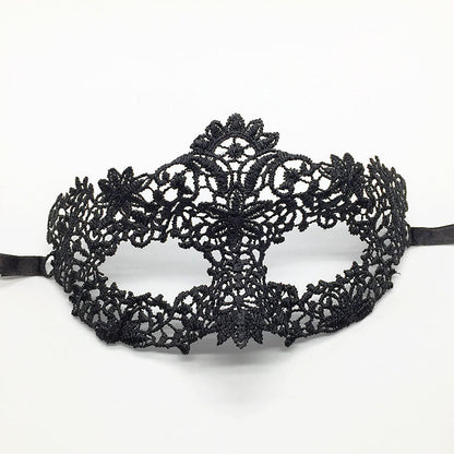 Masque de mascarade simple en dentelle noire pour femme, idéal pour une fête